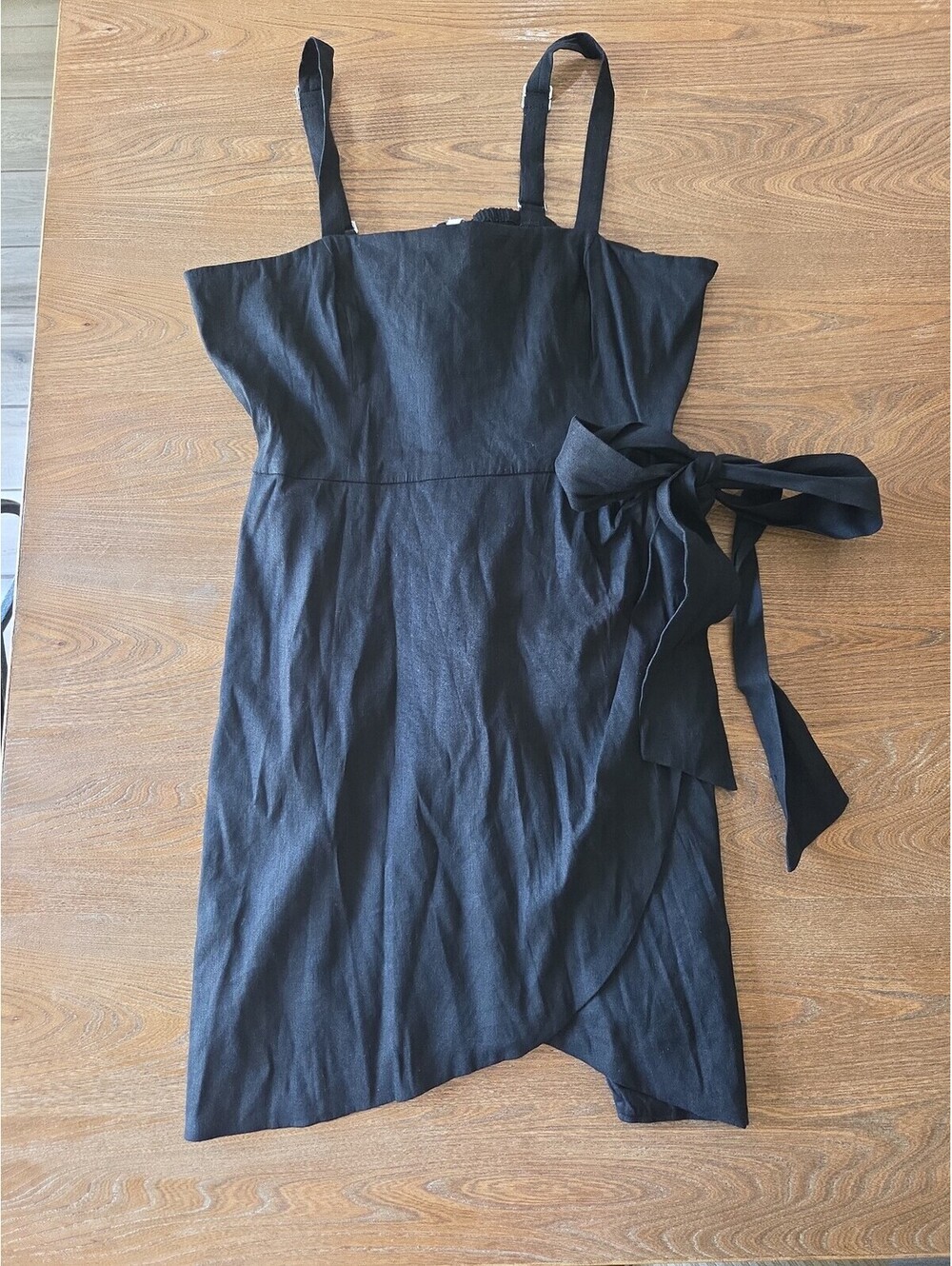 Gianni bini Black wrap mini dress with tie waist